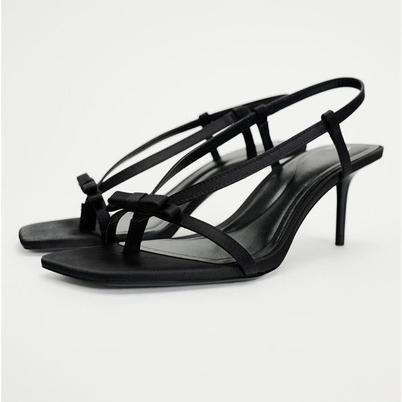 ZARA Satin Sandals Sz 8.5 - Picture 1 of 9